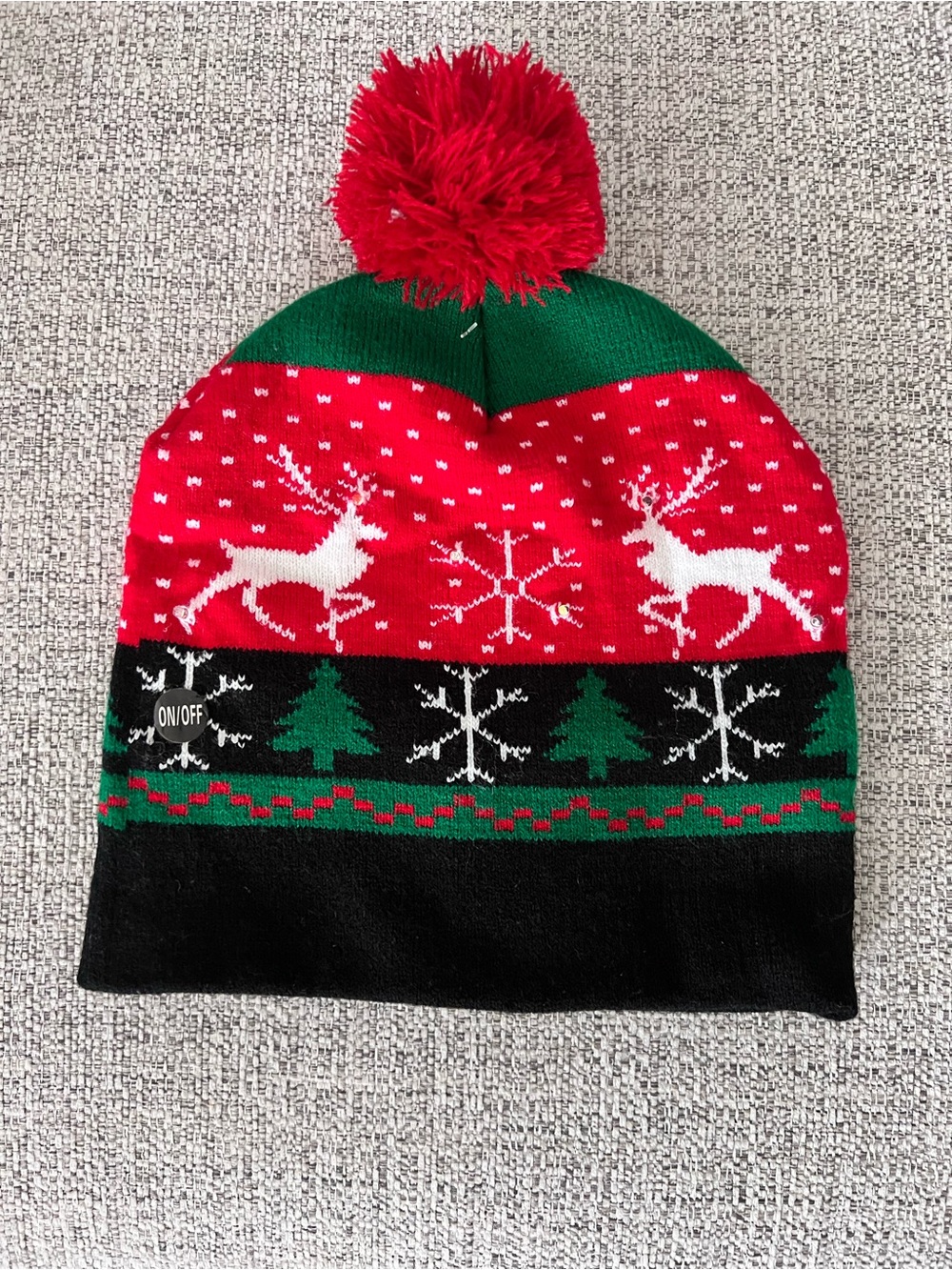 Christmas LED Wool Hat One Size Fits 10 Years To Adult Cap Light